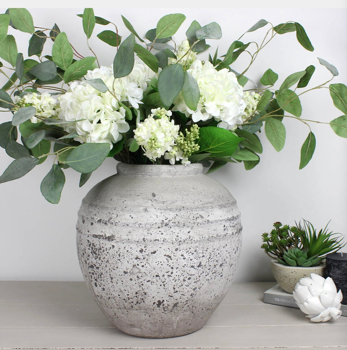 Faux Flowers, Plant & Candles