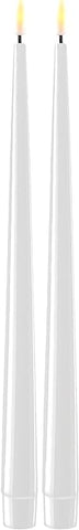 LED Taper Candle Small White Set of 2