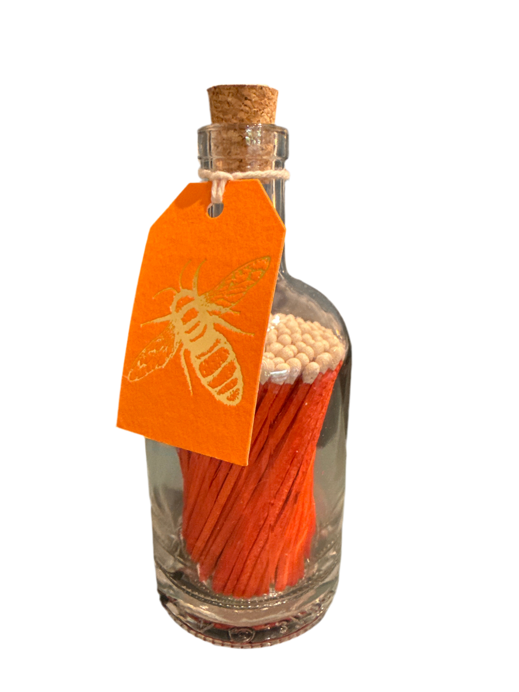 Gold Bee Glass Bottle Matches