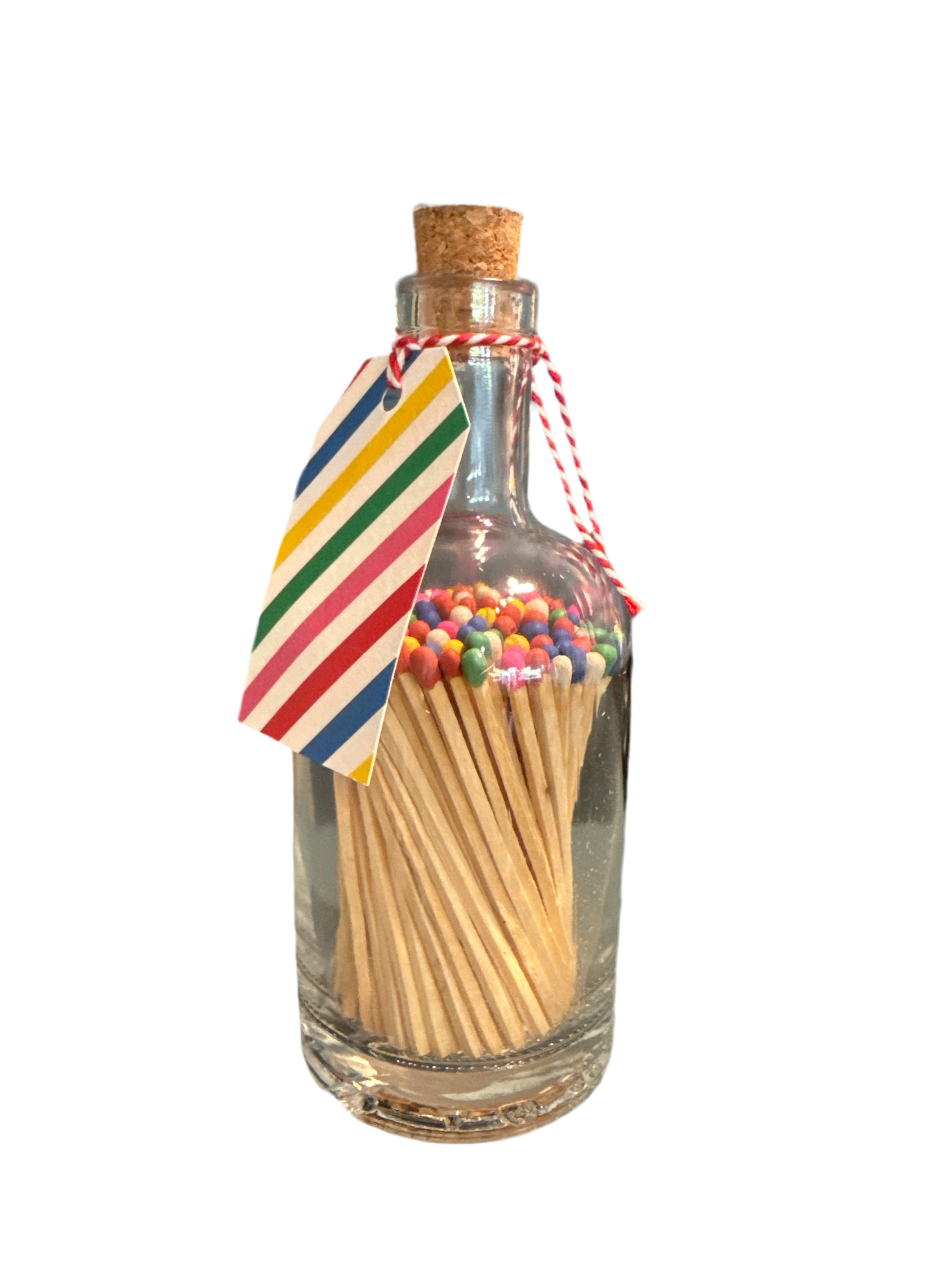 Stripey Glass Bottle Matches