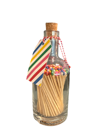 Stripey Glass Bottle Matches