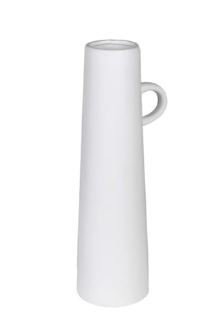 White Tall Cylinder Vase