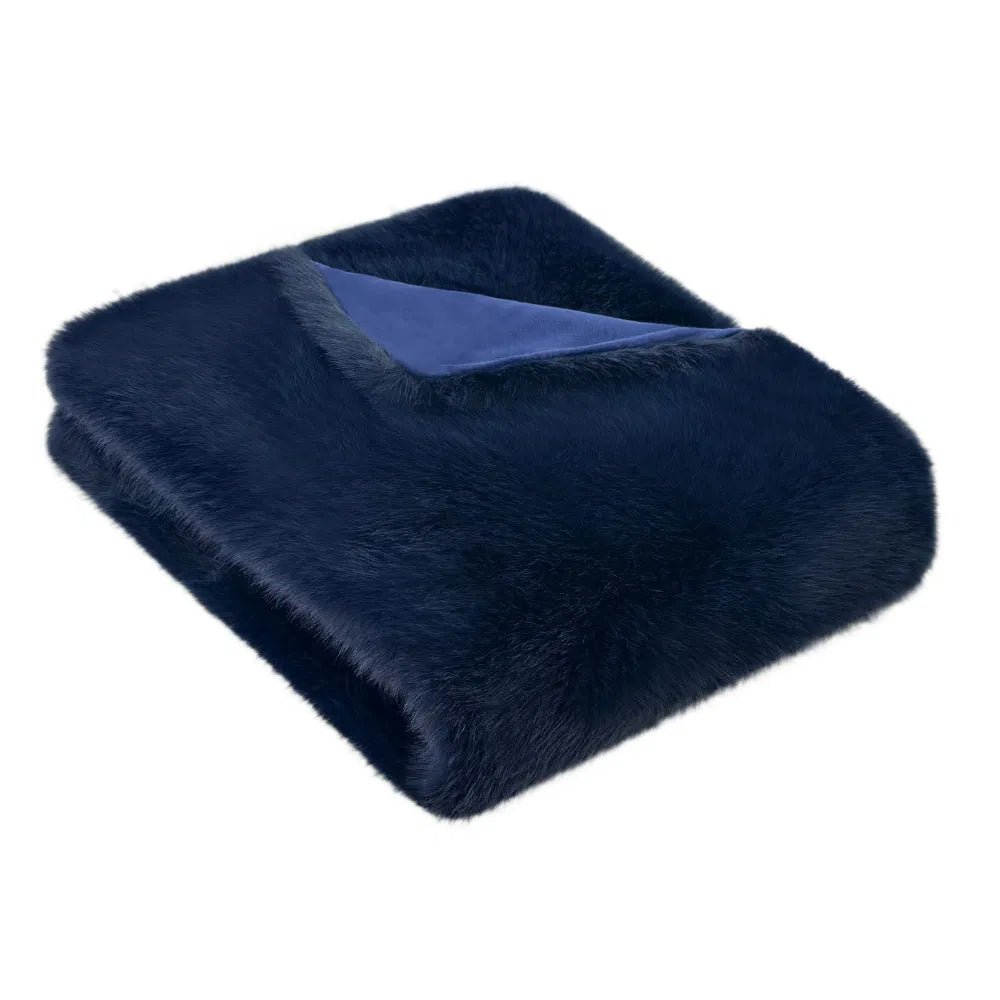 Jasper Navy Long Haired Throw