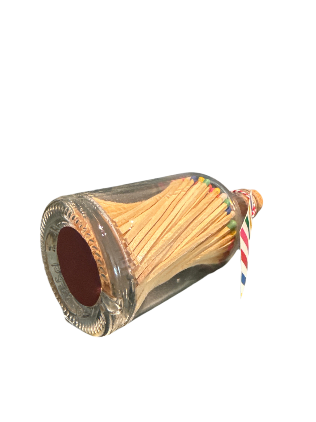 Stripey Glass Bottle Matches