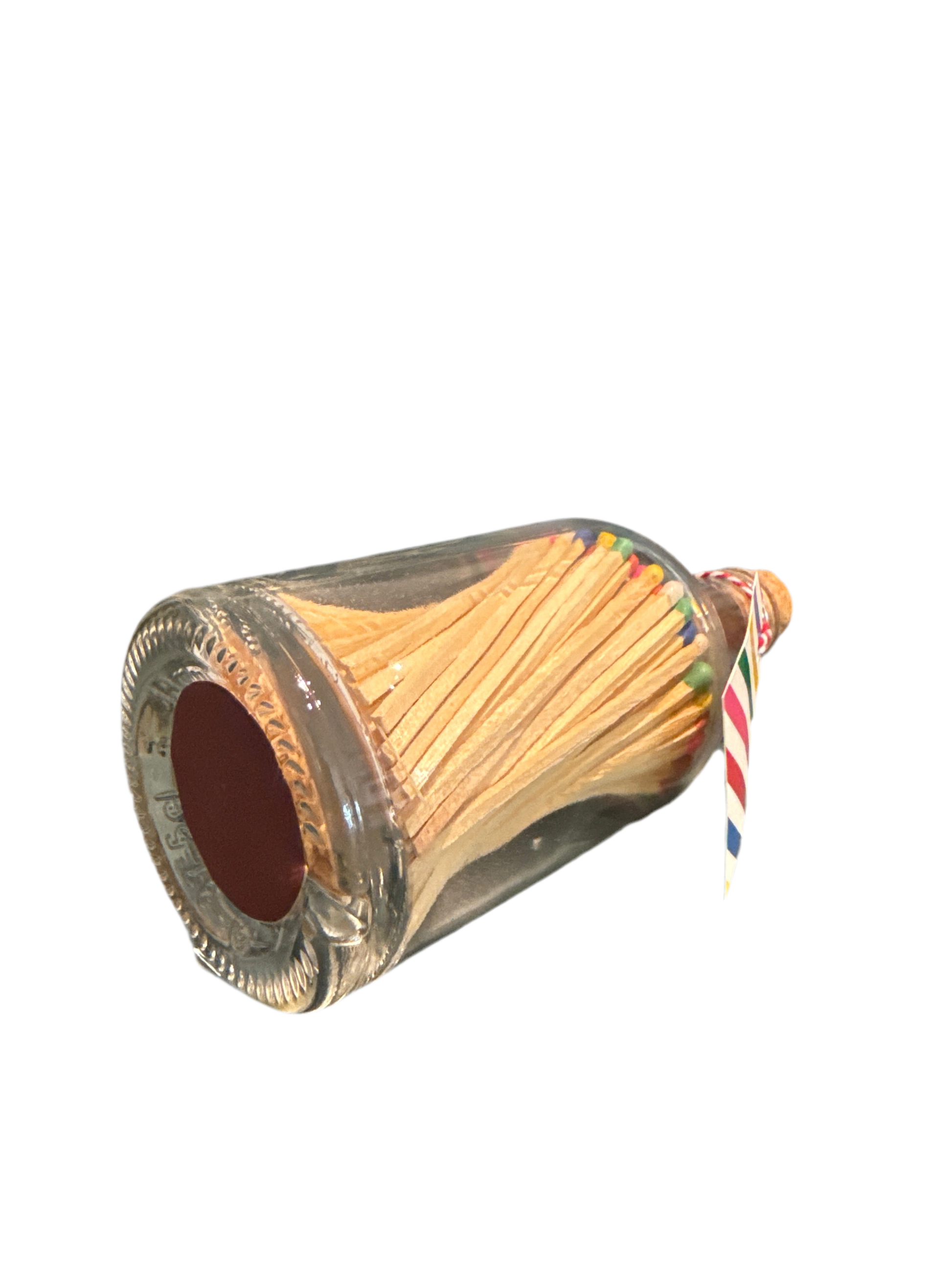 Stripey Glass Bottle Matches