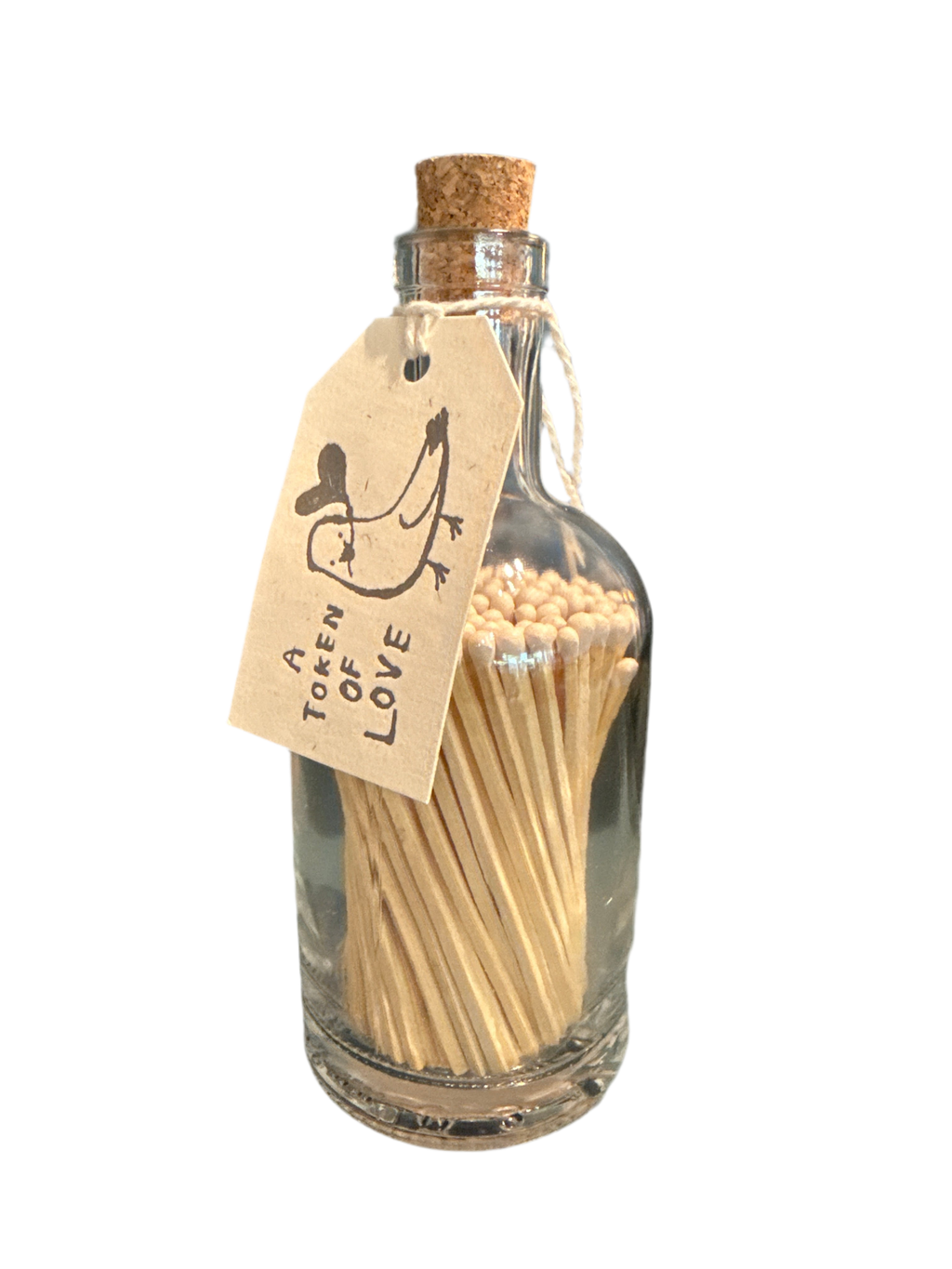 Token Love Glass Bottle Matches