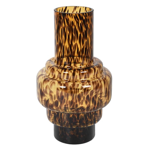 Amber Stepped Glass Vase