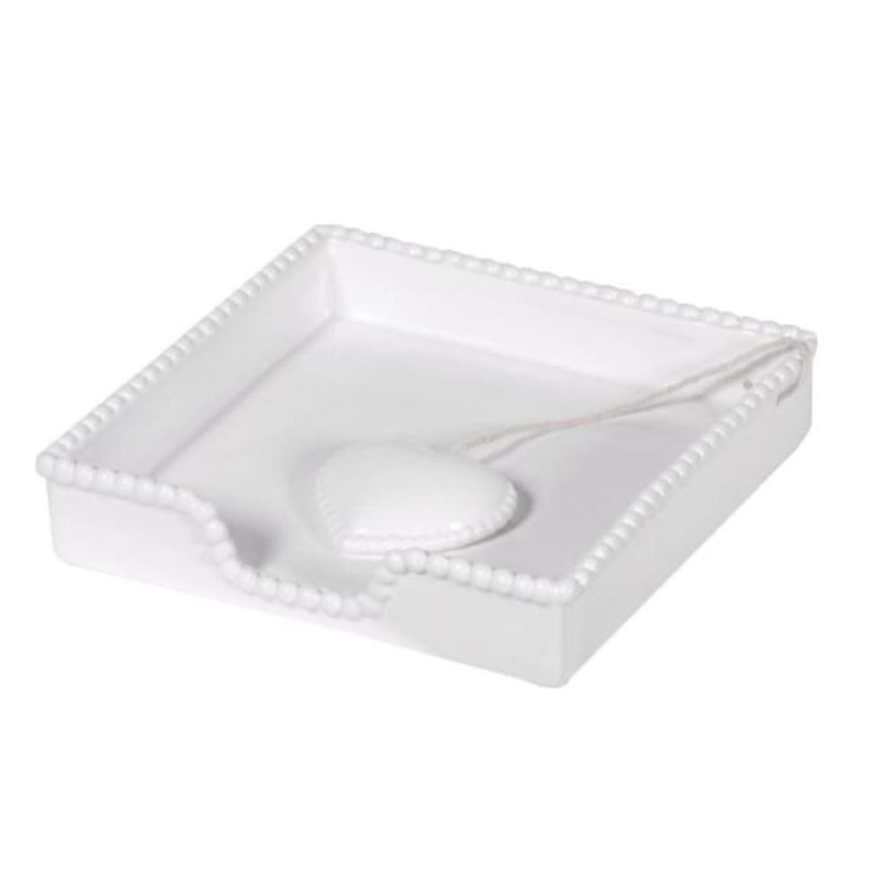 White Napkin Tray With Heart