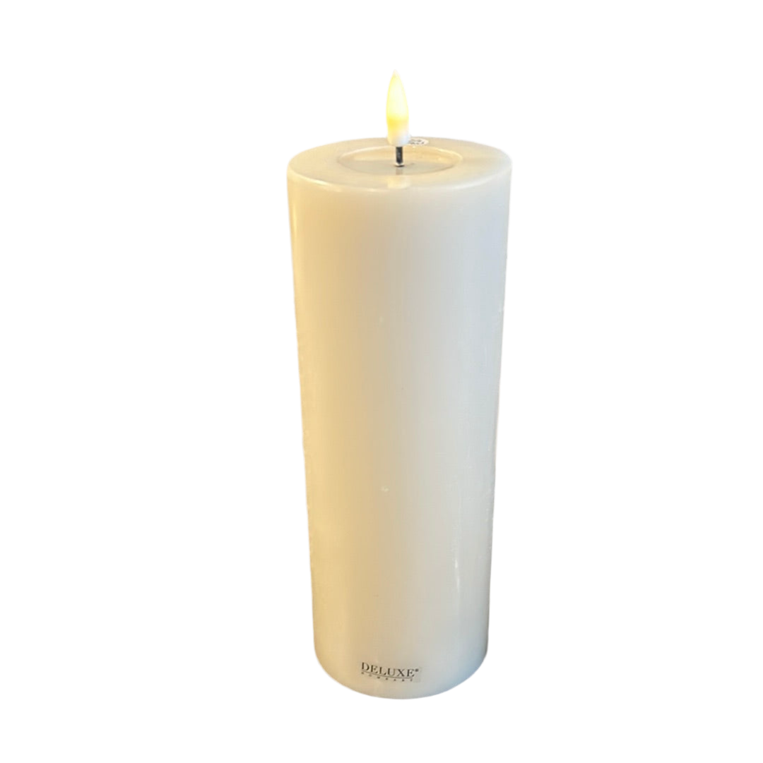 Deluxe LED Cream Pillar Candle XL