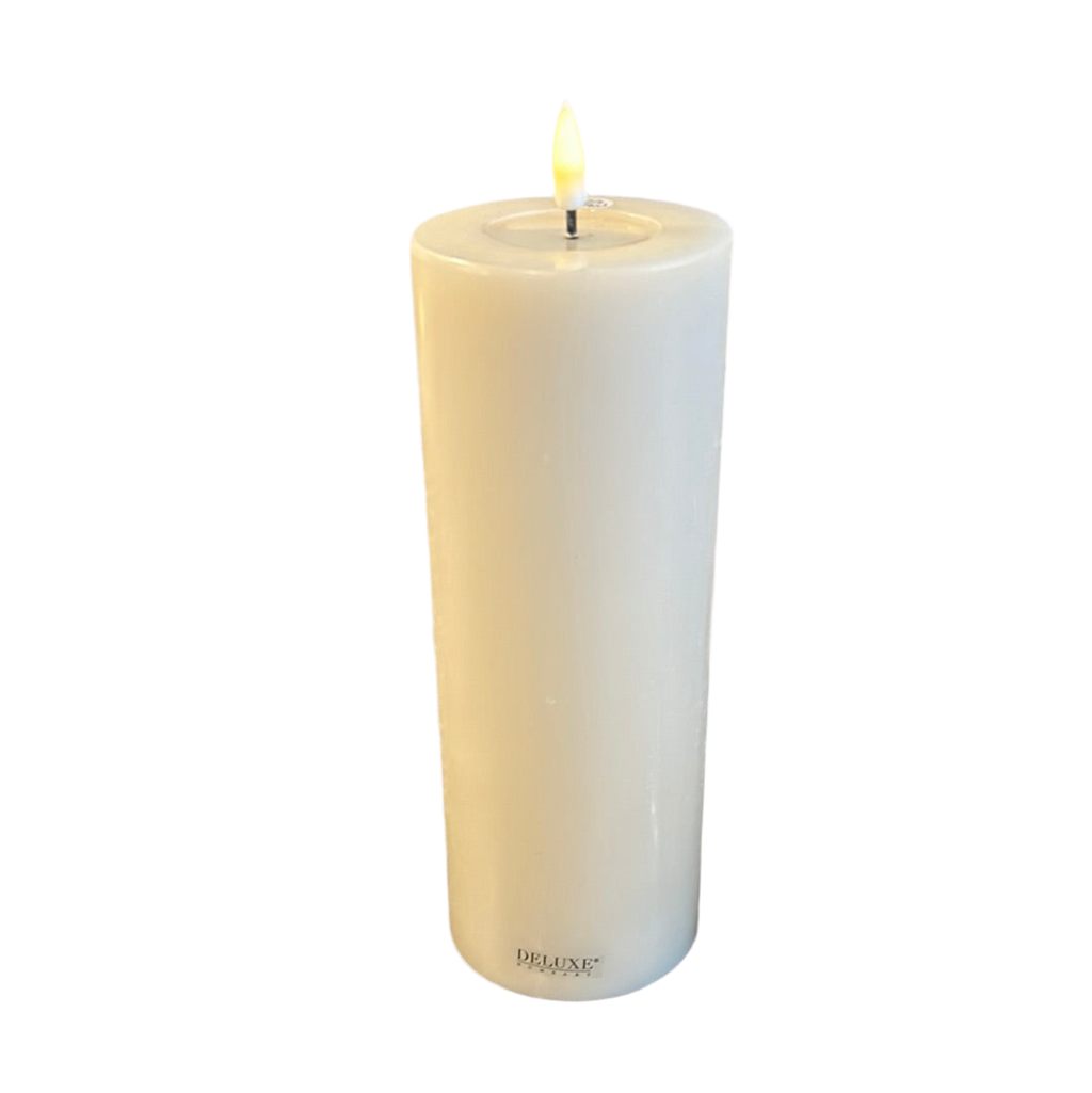 Deluxe LED Cream Pillar Candle XL