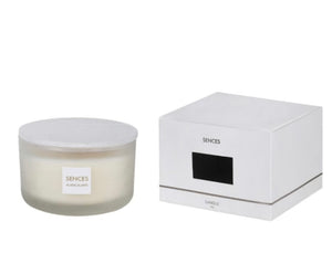 Sences White Lidded Candle 500g