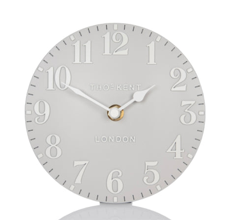 6” Arabic Mantel Clock Dove Grey