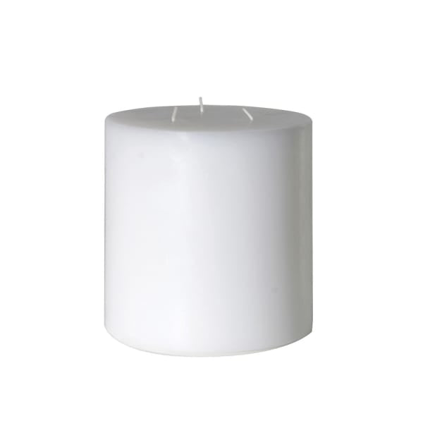 Three Wick Unscented White Pillar Candle