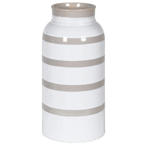 Grey White Stripe Vase