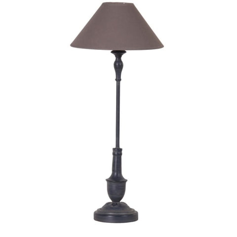 Black Thin Lamp With Taupe Shade