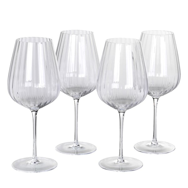 Ribbed Wine Glass Set of 4