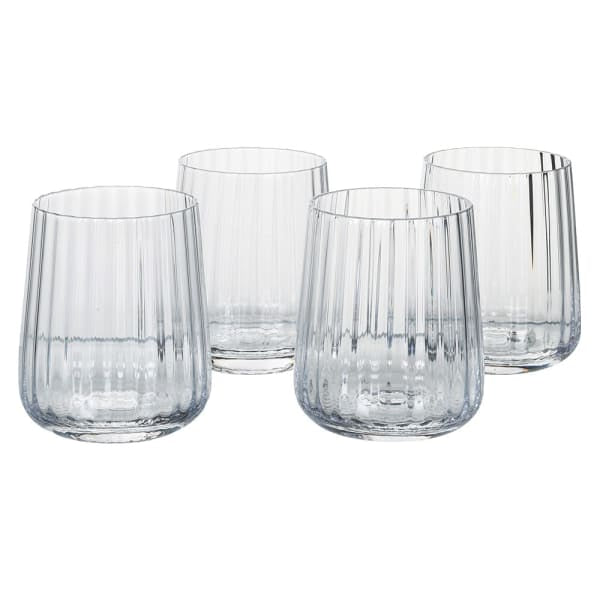 Ribbed Glass Tumblers Set of 4