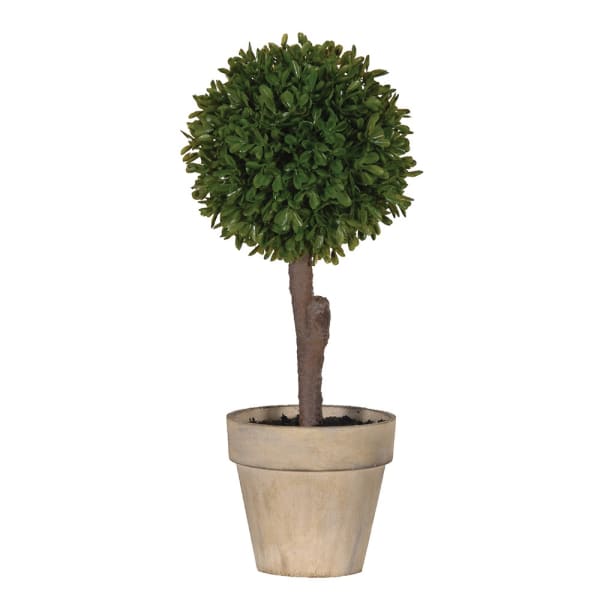 Faux Boxwood Ball in Pot