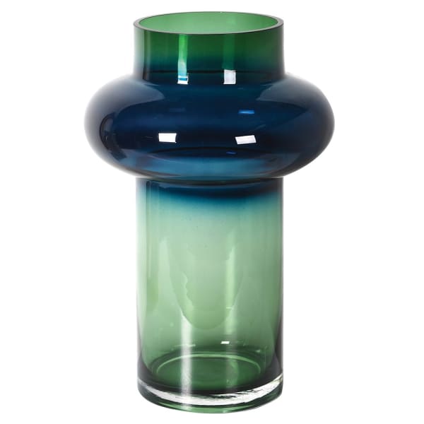 Green & Blue Shaped Glass Vase