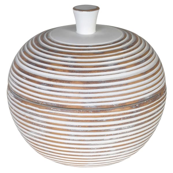 White Wash Ribbed Jar
