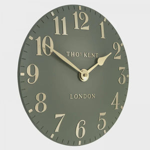 Arabic Wall Clock Lichen Green 12”