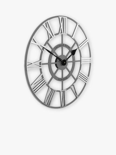 Evening Star Skeleton Clock Silver