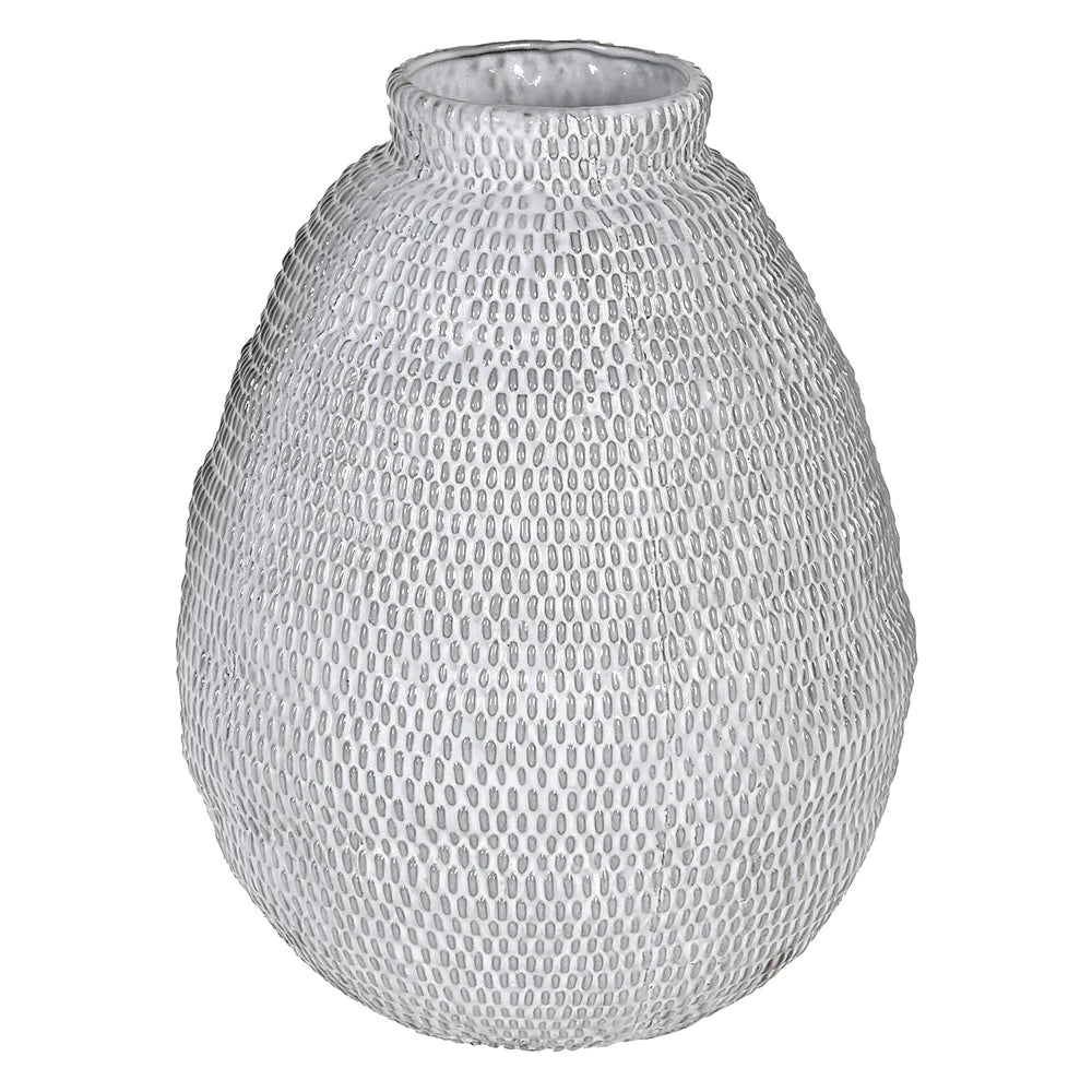 Woven Effect Grey Vase