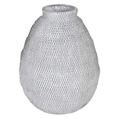 Woven Effect Grey Vase