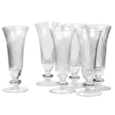 Ribbed Glass Flutes