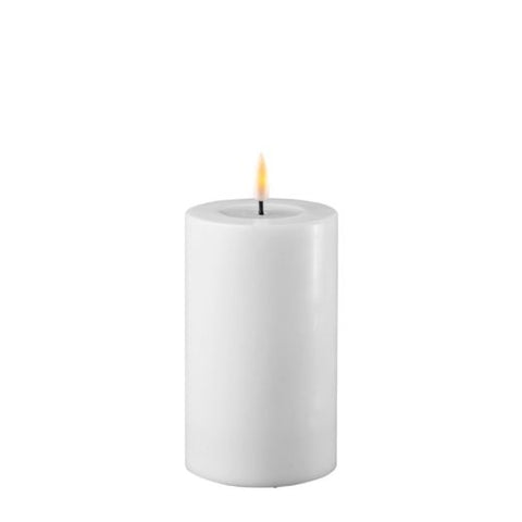 Deluxe White LED Pillar Candle Medium