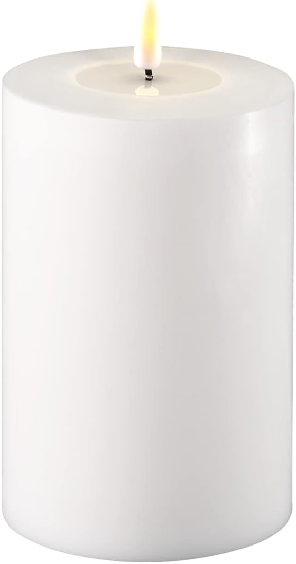 LED Wide Pillar Candle Large White