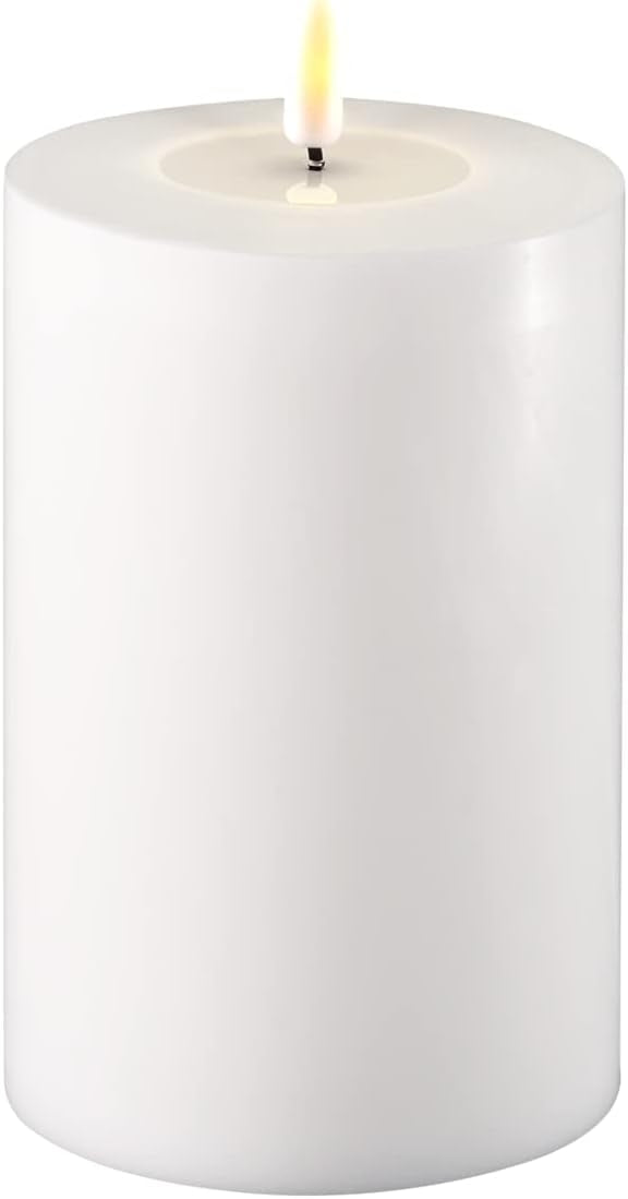 Deluxe White LED Wide Pillar Candle Large
