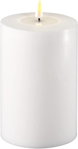 Deluxe White LED Wide Pillar Candle Large