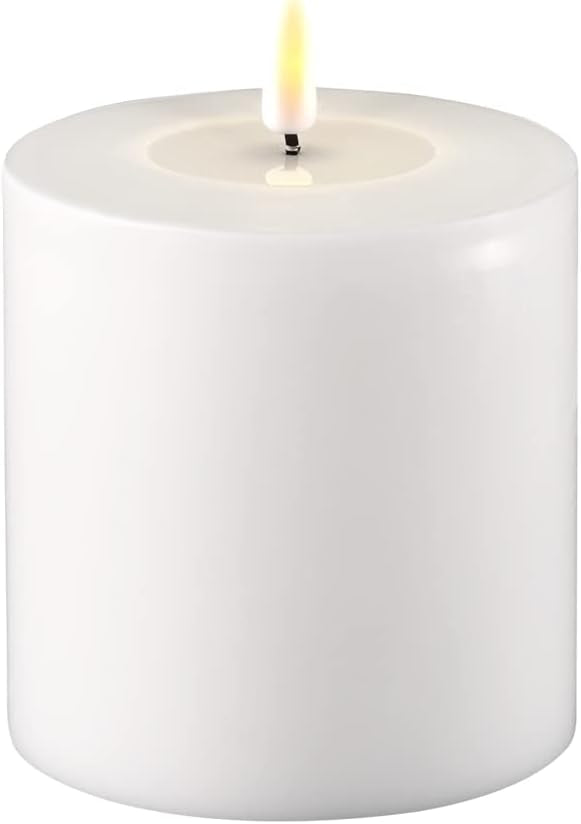 LED Wide Pillar Candle White