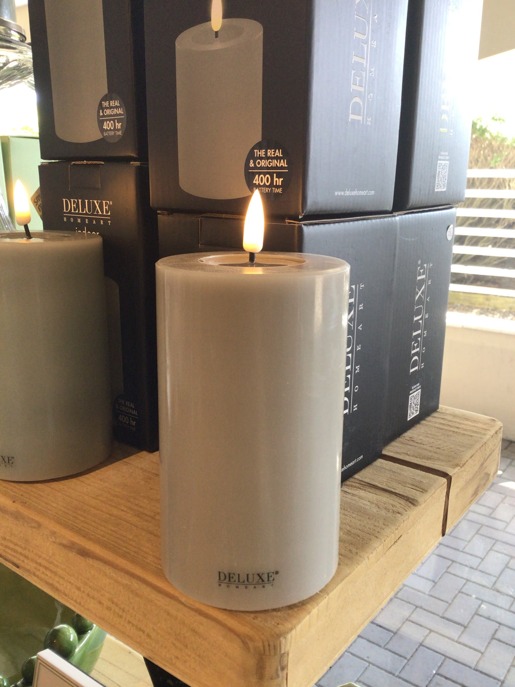 LED Pillar Candle Medium Sand