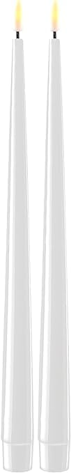 LED Taper Candle Small White Set of 2