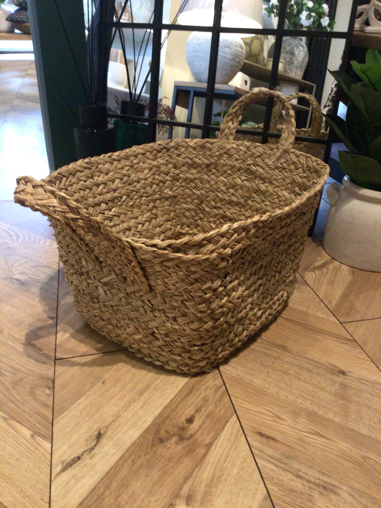 Natural Grass Basket Large Square