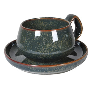 Obsidian Cup & Saucer