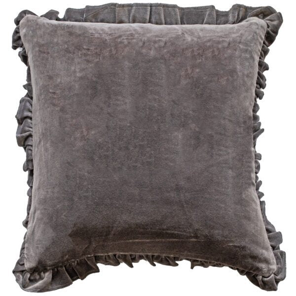 Layla Frill Cushion Grey