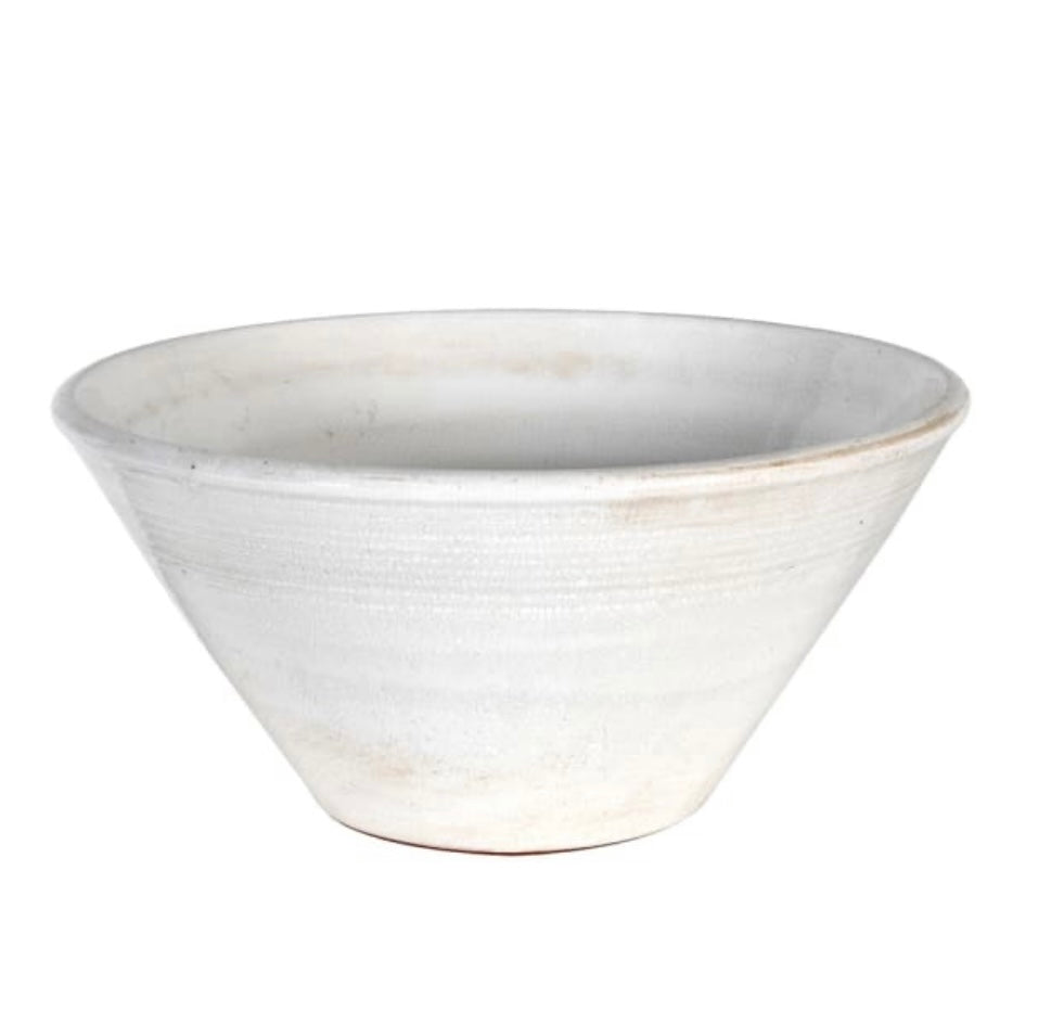Ecru Distressed Ceramic Bowl