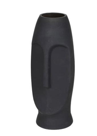 Matt Black Face Vase
