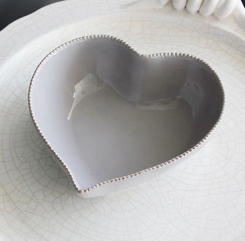 Antique Grey Heart Bowl