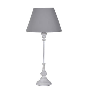 Thin Wooden Grey Lamp with Shade